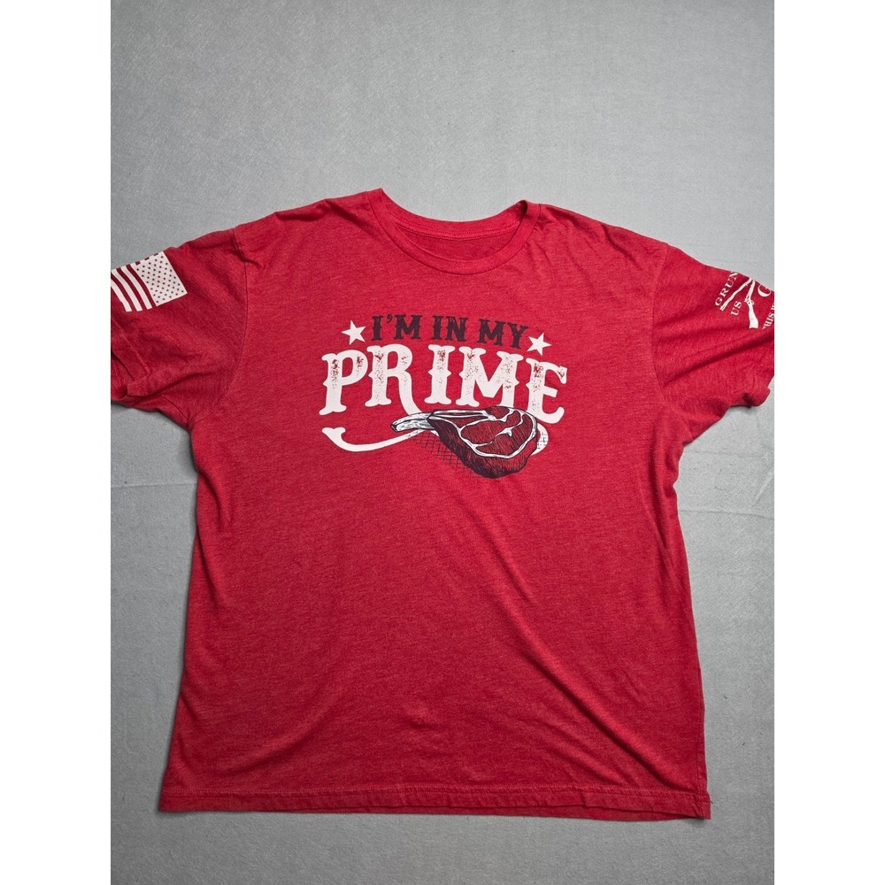 Grunt Style This We'll Defend T-Shirt Mens XL Red I'm In My Prime Graphic Cotton